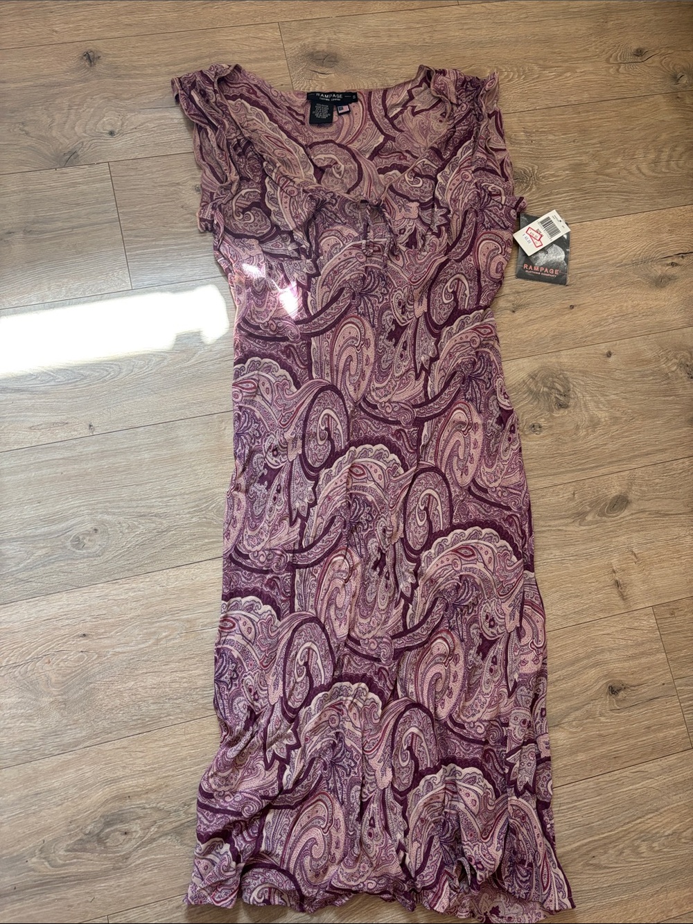 Rampage Mauve & Plum Paisley Maxi Dress